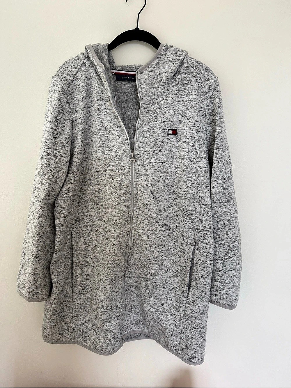 Tommy Hilfiger Gray Full-Zip Hooded Jacket